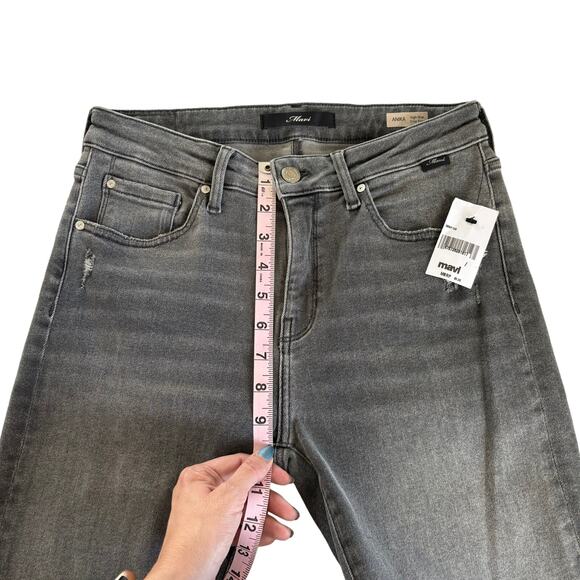 Mavi Jeans Anika Gray High Rise Fray Hem Crop Flare Jeans Women’s Size 27 x 27 - Picture 4 of 10